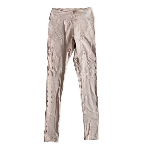 Gymshark Pants - Gymshark XS Leggings Workout Activewear Eyelet Blush Pink Nude